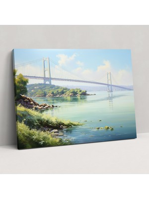 Popcasso Yeşil Manzara Boğaziçi Köprüsü Kanvas Tablo
