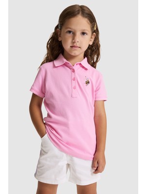 U.s. Polo Assn. Kız Çocuk Pembe Tişört Basic 50325592-VR041