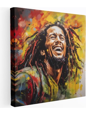 Popcasso Bob Marley Temalı Reggae Kanvas Tablo