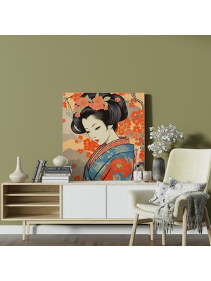 Popcasso Geyşa ve Kimono Temalı Şık Kanvas Tablo