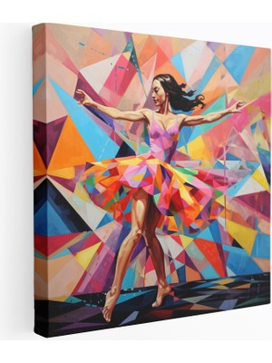 Popcasso Renki Geometrik Pop Sanat Kanvas Tablo
