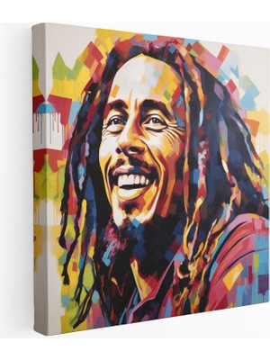 Popcasso Bob Marley Ikonik Pop Sanat Kanvas Tablo