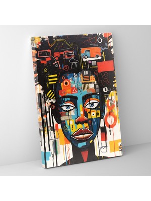 Popcasso Canlı Renklerde Basquiat Duvar Tablosu