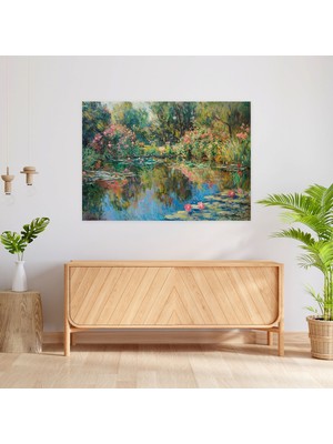Popcasso Claude Monet Giverny Bahçesi Kanvas Tablo
