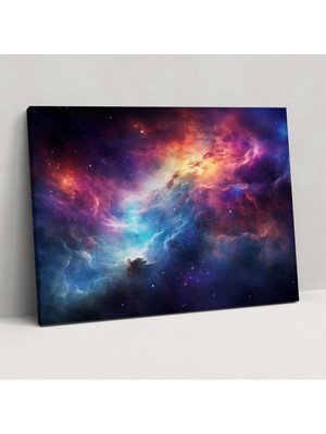 Popcasso Nebula Ilhamlı Galaksi Manzarası Kanvas Tablo