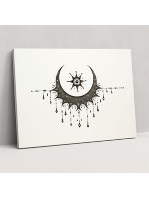 Popcasso Ay Temalı Mandala Duvar Tablosu