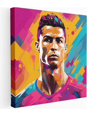 Popcasso Cesur Grafik Unsurlar ile Cristiano Ronaldo Kanvas Tablo
