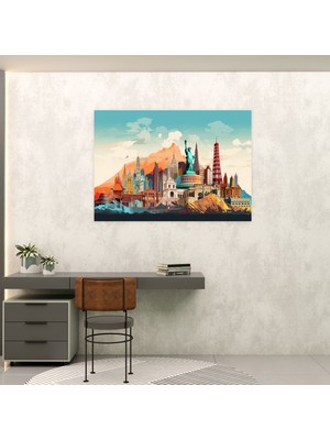 Popcasso Pop Sanat Temalı Dekoratif Kanvas Tablo