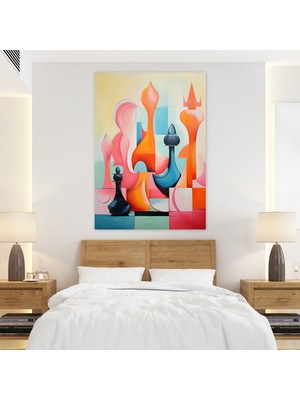 Popcasso Soyut Satranç Temalı Modern Kanvas Tablo