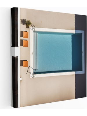 Popcasso Havuz Manzaralı Minimalist Kanvas Tablo