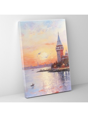 Popcasso Izlenimci Tarzda Galata Kulesi Kanvas Tablo
