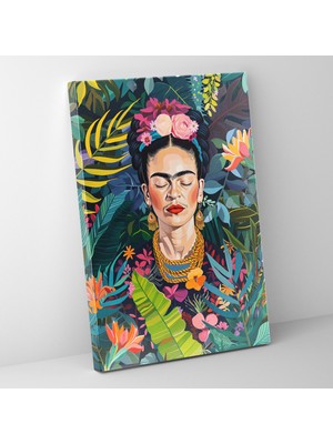 Popcasso Frida Kahlo Tarzı Kanvas Duvar Tablosu