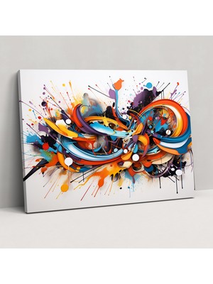 Popcasso Soyut Graffiti Kanvas Tablo - Duvar Sanatı