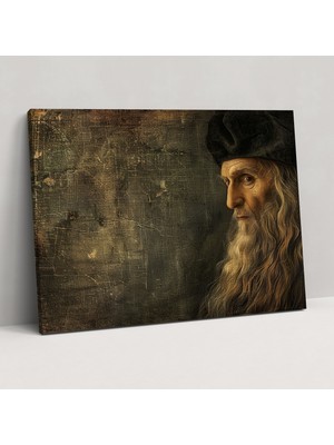 Popcasso Portre Çalışması Leonardo Da Vinci Kanvas Tablo