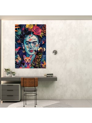 Popcasso Frida Kahlo Tarzı Kanvas Tablo
