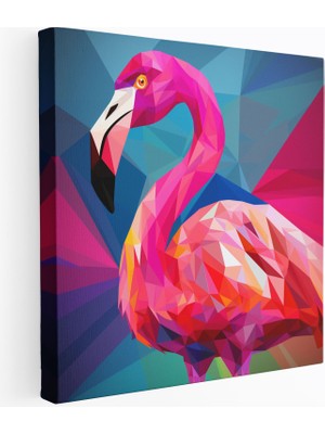 Popcasso Geometrik Tasarımlı Flamingo Kanvas Tablo Cesur Çizgiler