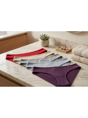 Mht Gaia Kadın Pamuklu 12'li Paket Karışık Renk Slip Külot Seti