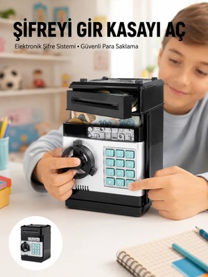 Aesco Işıklı Sesli Şifreli Atm Görünümlü Kasa Kumbara