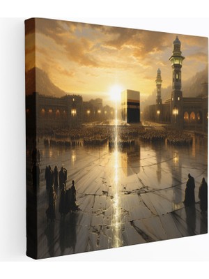 Popcasso Kaaba Manzaralı Dekoratif Kanvas Tablo - Sakin Doğa Sanatı