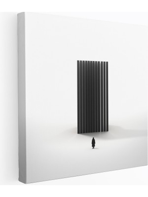 Popcasso Minimalist Siyah Beyaz Kaabe Kanvas Tablo - Duvar Sanatı