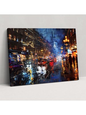 Popcasso Afremov Tarzı Renkli Kanvas Tablo
