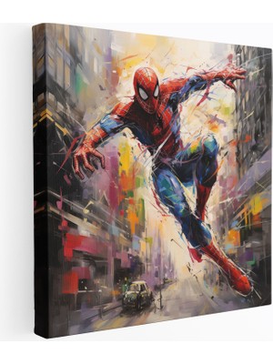 Popcasso Sokak Sanatı Spider-Man Konulu Kanvas Tablo
