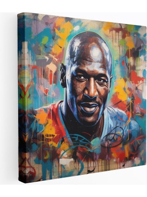 Popcasso Michael Jordan Temalı Graffiti Stilinde Kanvas Tablo
