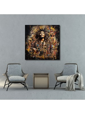 Popcasso Bob Marley Albüm Kapakları Temalı Kanvas Duvar Tablosu
