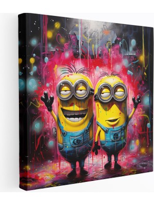 Popcasso Eğlenceli Kişilikli Modern Minionlar Duvar Tablosu