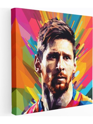 Popcasso Renkli ve Eğlenceli Lionel Messi Kanvas Tablo
