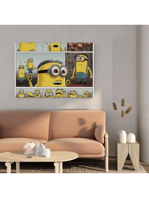 Popcasso Minion Figürü Illüstrasyonu Kanvas Tablo