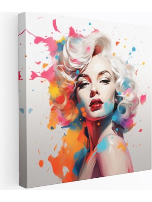 Popcasso Renkli Dijital Sanat ile Marilyn Monroe Duvar Tablosu