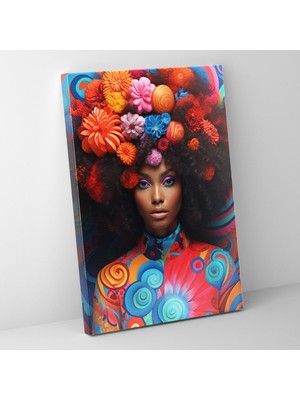 Popcasso Kimliği Yansıtan Desenlerle Afro Sanatı Kanvas Tablo
