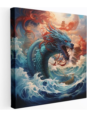 Popcasso Fantastik Gyarados'un Gökyüzünde Uçuşu Kanvas Tablo