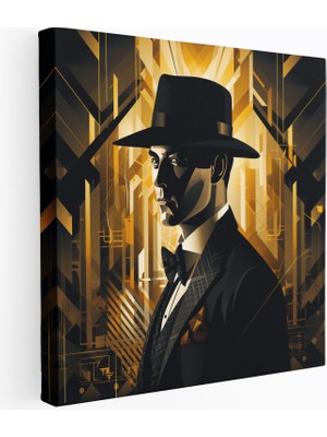 Popcasso Geometrik Arka Plan ile Peaky Blinders Kanvas Tablo