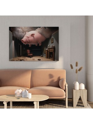 Popcasso Gerçeküstü Domuz Odası Kanvas Tablo