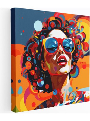 Popcasso Cesur Renkli Portre Pop Art Illüstrasyon Kanvas Tablo