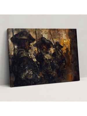 Popcasso Gece Nöbeti Rembrandt Konulu Kanvas Tablo