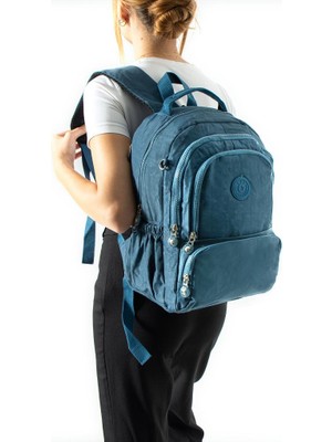 Baginn Unisex Okul Çantası Lise Ortaokul Üniversite Sırt Çantası 40*30 cm Hafif Klinkır Kumaş Çok Cepli 4h