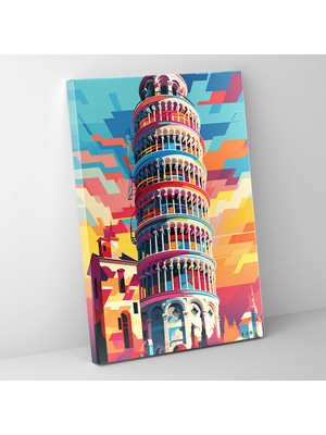 Popcasso Pisa Kulesi Manzarası Kanvas Tablo