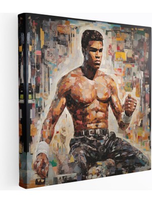 Popcasso Muhammad Ali Kanvas Tablo Etkileyici Anlar Mozaik Duvar Tablosu