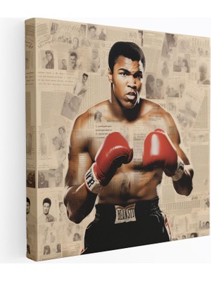 Popcasso Kollaj Stili Muhammad Ali Duvar Tablosu