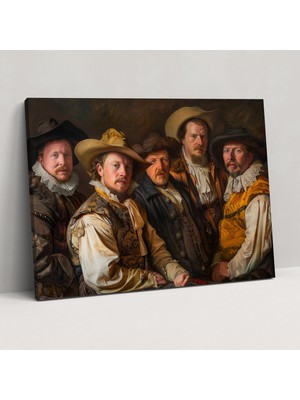 Popcasso Rembrandt Temalı Kanvas Duvar Tablosu