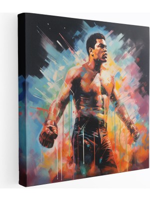 Popcasso Kararlılık Temalı Muhammad Ali Kanvas Tablo