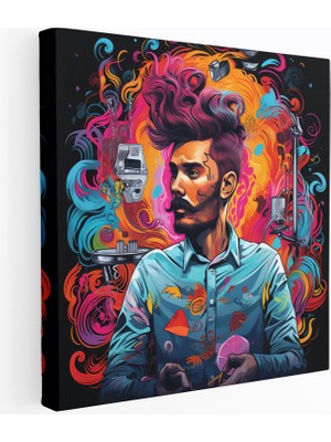 Popcasso Canlı Pop Art Kuaför Kanvas Tablo