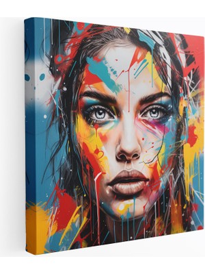 Popcasso Sokak Sanatı Graffiti Isyanı Portre Kanvas Tablo