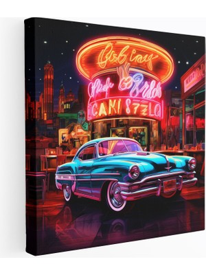 Popcasso Retro Neon Işıklı Duvar Tablosu