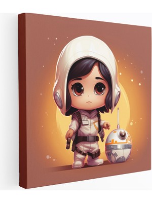 Popcasso Chibi Karakterler Temalı Yoda Duvar Tablosu Kanvas Baskı