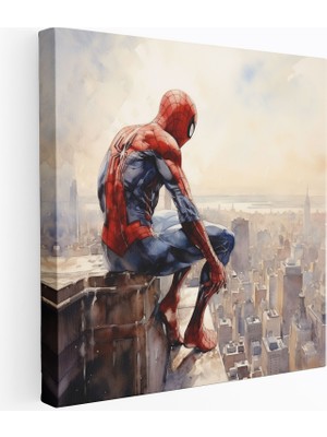 Popcasso Suluboya Tasarımıyla Spiderman Duvar Tablosu - Kanvas Baskı