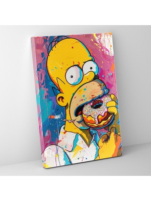 Popcasso Simpsonlar Tarzında Renkli Kanvas Tablo